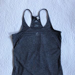 Adidas Racerback Heather Gray Sports Athletic Top